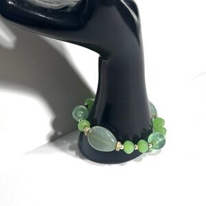 Fresh Green Fairycore Stretch Bracelet Faux Jade Aventurine One Size